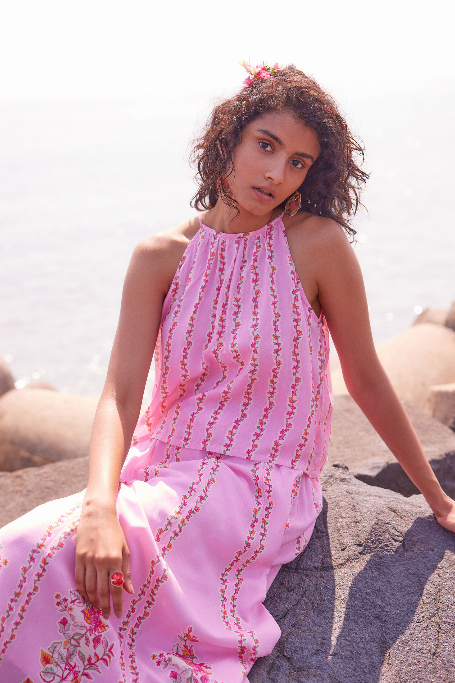 Pink Bahar Skirt Set, Pink, image 3